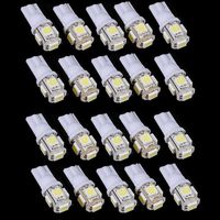 Ecosin Fashion 20x T10 5050 W5W 5 SMD 194 168 LED White Car Side Wedge Tail Light Lamp Bulb 12v