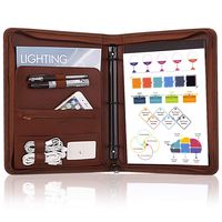 OOWOLF Padfolio/Resume Portfolio Folder, PU Leather Professional with Round Ring Binder 8.5 x 11 Inch Writing Pad Tablet Sleeve Interview Document Organizer Business Card Holder Case Zippered Closure