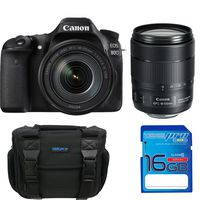Canon EOS 80D Digital SLR Kit EF-S 18-135mm f/3.5-5.6 Image Stabilization USM Lens (Black) (International Model) No Warranty + Buzz-Photo Accessories Bundle