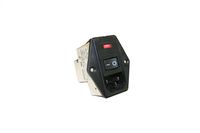 Interpower 83545000 Five Function Screw Mount Module, C14 Inlet, Switch, Single Fused, Voltage Selector, Filter, 10A Current Rating, 120/250VAC Voltage Rating