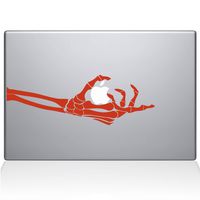 The Decal Guru 1048-MAC-13A-SY Skeleton Hand Grabs MacBook Decal Vinyl Sticker - 13" MacBook Pro (2016 & Newer) - Orange