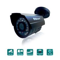 iSmart 800TVL IP66 CCTV Home Surveillance Weatherproof 3.6mm Lens with IR Cut Bullet Security Camera 24PCS Infrared LEDs, 60ft IR Distance, Aluminum Metal Housing (Black)