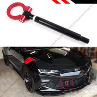 Cuztom Tuning Fits for 2016-2019 Chevy Camaro LS LT SS ZL1 Black Red Bumper Folding Ring Screw on Type Tow Hook