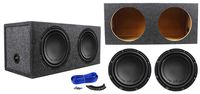 (2) Polk Audio DB1242DVC 12 2220 Watt Car Subwoofers+Sealed Sub Box Enclosure
