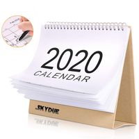 Skydue Desk Calendar 2020 8" x 7", Standing Desk Calendar Planner, Small Desktop Calendar for Family Home and Office