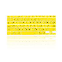 TOP CASE - Russian/English Letter Keyboard Cover Skin Compatible with MacBook 13" Unibody/Old Generation MacBook Pro 13" 15" 17" / MacBook Air 13" / Wireless Keyboard - Yellow