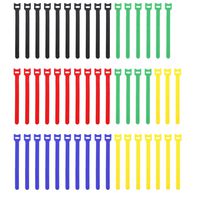 Pasow 50pcs Reusable Fastening Adjustable Cable Ties Wire Management (7 Inch, Multicolour)