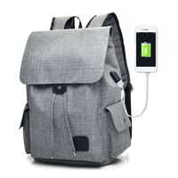 Business Laptop Backpack Bookbags 15 Inch - GinkgoTree Girls Women Casual Travel Daypack with USB Charging Port for School, Office, Hiking (Gray)