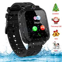 Themoemoe Kids Smartwatch Phone, Kids GPS Watch Waterproof SOS Camera Game Compatible with 2G T-Mobile Birthday Gift for Kids(S12B-Black)