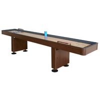 Hathaway BG1212 Challenger Shuffleboard Table w Walnut Finish, Hardwood Playfield, Storage Cabinets