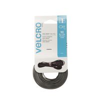 VELCRO Brand - ONE WRAP Thin Ties Reusable Light Duty, 8" x 1/2" Ties, 50 Count, Black/Gray