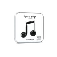 Happy Plugs Earbud Plus in-Ear Fashion-Tech Headphones with Mic and Remote, Black