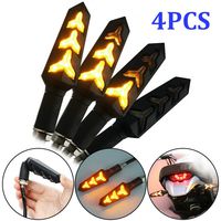 FABOOD F 4PCS Motorcycle Indicators Flowing Turn Signal Lights Motorbike Turning Indicators 12V 12 LEDs Bulbs for Motorcycle Motorbike Scooter Quad Cruiser Off Road-Y Shape