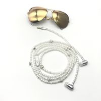 New Fashion Women Girl Rhinestone Jewelry Design Pearl Necklace Earphones,Super Bass HIFI Wired Earbuds Headphones with Mic Stereo Sound Music Earpiece for IOS and Android Smartphone (white)