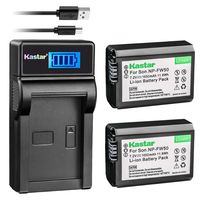 Kastar Battery (X2) & LCD USB Charger for Sony NP-FW50 and Alpha 7 7R 7R II 7S a7R a7S a7R II a5000 a5100 a6000 a6300 NEX-7 SLT-A37 DSC-RX10 DSC-RX10 II III 7SM2 ILCE-7R 7S QX1 5100 6000 VG-C1EM C2EM