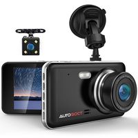 AUTOSOCT Dual Dash Cam 4.0 Inch LCD Screen 1080P FHD Front and Rear Camera, Car Driving Recorder with IR Sensor Night Vision, Motion Detection, G-Sensor, 170°Wide Angle and Parking Monitor