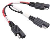 AAOTOKK SAE Y Splitter Adapter Cable 18AWG SAE 2-Way Adapter,1 to 2 SAE Y Splitter SAE DC Power Automotive Connector Extension Cable for Solar Panel Charging(20cm/Red Black-White)