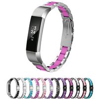 Greeninsync Compatible with Fit Bit Alta Bands Metal, Replacement for Fit Bit Alta HR Stainless Steel Bands Adjustable Accessory Wristband Small Large W/Silicone Cover for Fit Bit Alta Bracelet-Rose