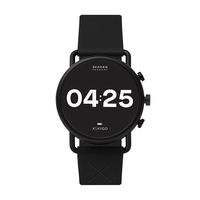 Skagen Connected Falster 3 Stainless Steel and Silicone Touchscreen Smartwatch, Color: Black (Model: SKT5202)