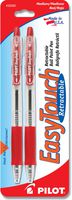Pilot EasyTouch Retractable Ball Point Pens, Medium Point, Red Ink, 2-Pack (32262)