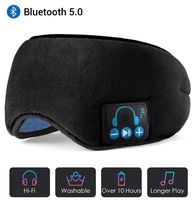 Sleep Headphones Bluetooth Eye Mask, Upgrade Soft Sleeping Wireless Eye Mask with Built-in Bluetooth 5.0 Speakers Microphone,Music Eye Covers Headset with Adjustable, Washable (Black)