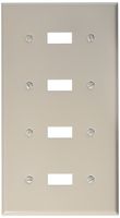 Morris 83042 Painted Steel Wall Plate, 4 Gang, White
