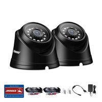 ANNKE 2 Packed TVI HD 1080P Security in/Outdoor CCTV Dome Camera with Weatherproof Housing, 100ft Super Night Vision, White