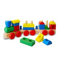 Melissa & Doug Stacking Train (Classic Wooden Toddler Toy, 18 Pieces, Great Gift for Girls and Boys - Best for 2, 3, and 4 Year Olds)