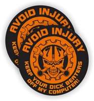 2x - Avoid Injury Keep Your Dk Beaters Off My Computer Decals | PC Stickers | Hands Motorcycle Helmet Gaming Laptop Tablet Toolbox