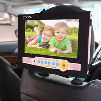 COOAU Car Headrest Mount Holder Backseat Strap Case for 9-9.5 inch Swivel & Flip Portable DVD Players