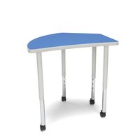 OFM Core Collection Adapt Series Crescent Standard Table - 25-33″ Height Adjustable Desk with Casters , Blue (CREST-LLC)