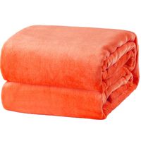 Bedsure Fleece Blanket Queen Size Orange Lightweight Super Soft Cozy Luxury Bed Blanket Microfiber