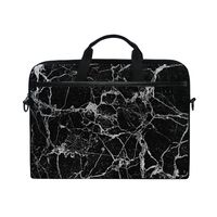 ALAZA Black White Marble 15 inch Laptop Case Shoulder Bag Crossbody Briefcase Messenger Sleeve for Women Men Girls Boys with Shoulder Strap Handle, Back to School Gifts for Her Him