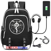 YOYOSHome Luminous Japanese Anime Cosplay Daypack Bookbag Laptop Bag Backpack School Bag with USB Charging Port (Fullmetal Alchemist 1)