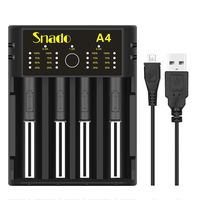 Intelligent Charger, Snado Universal Smart Charger for Rechargeable Batteries Ni-MH Ni-Cd AA AAA C Li-ion LiFePO4 IMR 18650 26650 14500 16340 18500 10440 18350 17670 RCR123a (4 Slots)