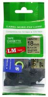 LM Tapes - Premium 3/4" (18mm) Black on Reflective Gold Compatible TZe P-touch Tape for Brother PT-1830, PT1830 Label Maker with FREE Tape Guide Included