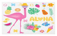 GugeABCmat Kids Floor Mats,Vintage Themed Exotic Summer Flora Repetition with Pastel Flowers and Leaves Hawaii,Bath Mats 48" W X 36" L,Multicolor