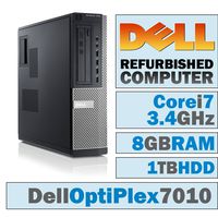 Dell OptiPlex 7010 DT/Core i7-3770 Quad @ 3.4 GHz/8GB DDR3/1TB HDD/DVD-RW/WINDOWS 10 PRO 64 BIT