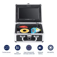 Magreel Underwater Fishing Camera, Portable 7 inch LCD Monitor HD 1000TVL Waterproof Fish Finder,UL Approved Plug, 12pcs Infrared & 12Pcs White LED for Ice Sea Boat Lake,15m Cable