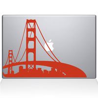 The Decal Guru San Francisco City Skyline Decal Vinyl Sticker, 13" MacBook Pro (2016 & Newer Models), Orange (2303-MAC-13X-P)