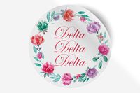 Delta Delta Delta Sticker Greek Sorority Decal for Car, Laptop, Windows, Officially Licensed Product, Monogram Design 5" x 5" - Watercolor Floral
