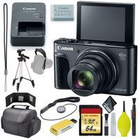 Canon PowerShot SX730 Digital Camera - Reader & Wallet - Strap - Case - 64GB - Tripod - Lens Cap Keeper & More