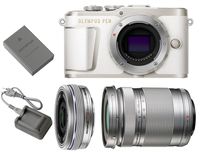 Olympus Pen E-PL9 Mirrorless Micro Four Thirds Digital Camera [White] + M.Zuiko Digital ED 14-42mm f/3.5-5.6 EZ Lens (Silver) + M.Zuiko Digital ED 40-150mm f/4.0-5.6 R Lens (Silver)