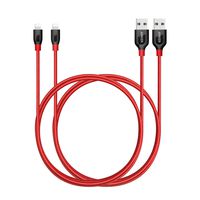 Anker [2-Pack] Powerline+ Lightning Cable (3ft) Durable and Fast Charging Cable [Aramid Fiber & Double Braided Nylon] for iPhone Xs/XS Max/XR/X / 8/8 Plus / 7/7 Plus/iPad and More (Red) (Renewed)