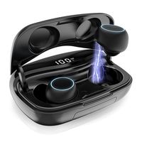 True Wireless Earbuds, Bluetooth 5.0 Wireless Earphones in-Ear 3D Stereo Wireless Headphones IPX7 Waterproof Bluetooth Earbuds Mic 60H Playtime with 3500mAh Charging Case, Smart Touch, Instant Pairing
