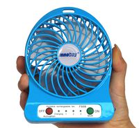 innobay 4-inch Portable Rechargeable Battery Fan for Indoor and Outdoor Activities w/LED Night Light (Blue)