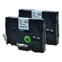 GREENCYCLE 2 Pack Compatible for Brother TZeFX231 TZe-FX231 TZ-FX231 TZFX231 Flexible Label Tape Work with P-Touch Printer Black on White 12mm x 8m