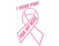 Diamond Graphics I Wear Pink for My Wife - Breast Cancer (4" x 6") Pink Die Cut Decal Bumper Sticker for Windows, Cars, Trucks, Laptops, Etc.