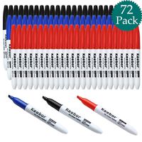 Keebor Basic Low Odor Dry Erase Markers Chisel Tip Assorted Colors Whiteboard Markers Bulk, 72 Packs