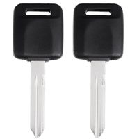 SCITOO Compatible with Ignition Key, 2 New Uncut Ignition Blank Chipped Uncut Car Key Transponder Chip